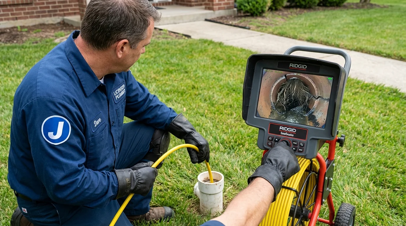 Sewer camera inspection being performed by Johns Plumbing LLC in Jamaica